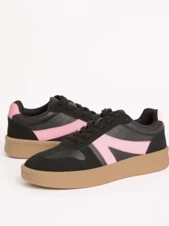 Friends Like These Black Standard Fit Lace Up Retro Gumsole Sports Trainers New