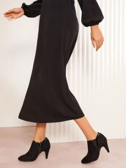 Friends Like These Standard fit Mid Heel Mix Material Ankle Boots Black Best