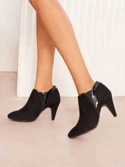 Friends Like These Standard fit Mid Heel Mix Material Ankle Boots Black Best