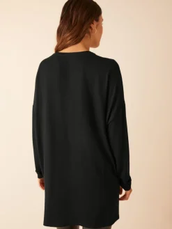 Friends Like These Black Soft Jersey V-Neck Long Sleeve Tunic Top Online