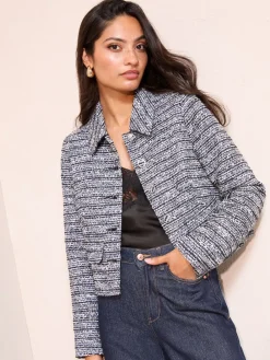 Friends Like These Blue Boucle Trophy Jacket Online