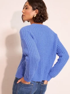 Friends Like These Crew Neck Cardigan Blue Clearance