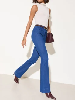 Friends Like These Blue Petite High Waist Pocket Flare Jeans Best