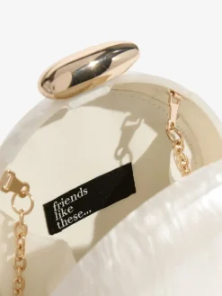 Friends Like These Round Acrylic Clutch Bag Bridal White Online