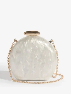 Friends Like These Round Acrylic Clutch Bag Bridal White Online