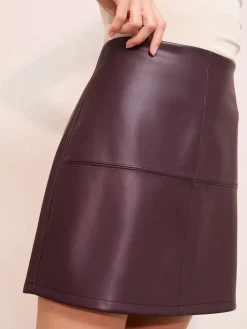 Friends Like These Faux Leather Mini Skirt Burgundy Red Online