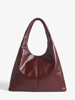 Friends Like These Burgundy Red Studded Slouchy Tote Bag New