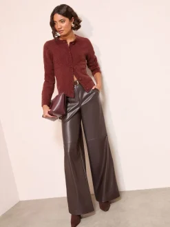 Friends Like These Boucle Cardigan Burgundy Red Online