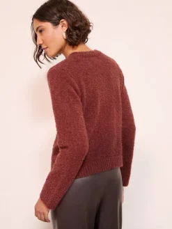 Friends Like These Boucle Cardigan Burgundy Red Online