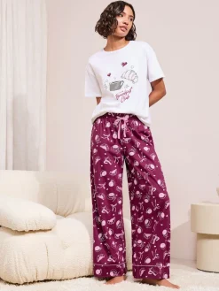 Friends Like These Burgundy Red Breakfast Club Short Sleeve Pyjamas