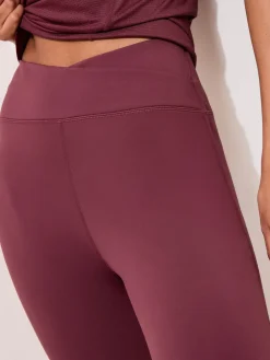 Friends Like These Burgundy Red Studio Wrap Over Gym Leggings Clearance