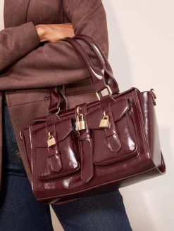 Friends Like These Padlock Pocket Bag Burgundy Red