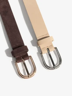 Friends Like These Studded Belts 2 Pack Choc and Cream Discount