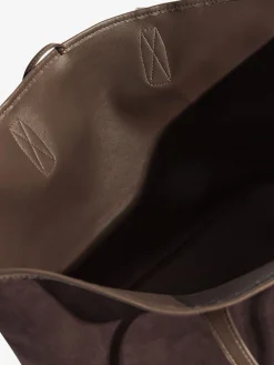 Friends Like These Faux Suede Soft Tote Bag Chocolate Brown Clearance