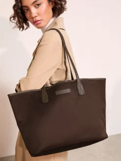 Friends Like These Faux Suede Soft Tote Bag Chocolate Brown Clearance