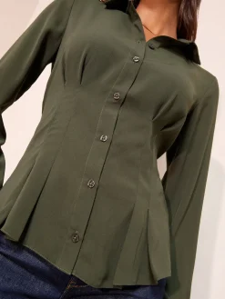 Friends Like These Seam Detail Button Through Shirt Cream Hot