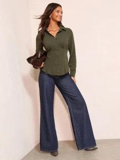 Friends Like These Seam Detail Button Through Shirt Cream Hot