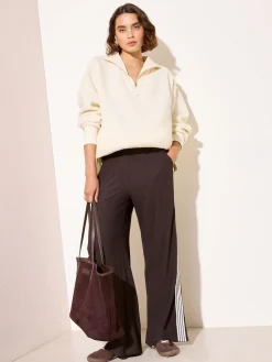 Friends Like These Half Zip Borg Fleece Sweatshirt Cream Clearance