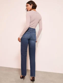 Friends Like These Petite Straight Leg Jeans Dark Blue