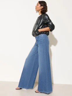 Friends Like These Dark Wash Petite Wide Leg Palazzo Denim Jeans