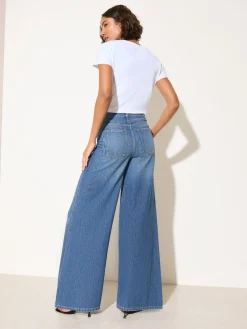Friends Like These Dark Wash Wide Leg Palazzo Denim Jeans Clearance