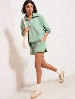 Friends Like These Studio Half Zip Sweatshirt Green New