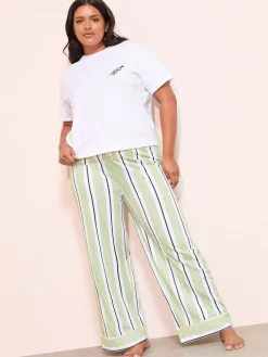 Friends Like These Green Curve Stripe Martini Short Sleeve Pyjamas Hot