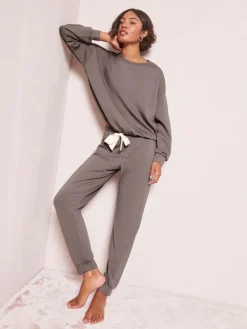 Friends Like These Premium Contrast Long Sleeve Pyjama Top Grey Best