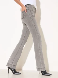 Friends Like These Light Grey High Waist Pocket Flare Jeans Clearance