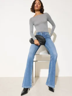 Friends Like These Petite Bootcut Denim Jeans Mid Wash Sale