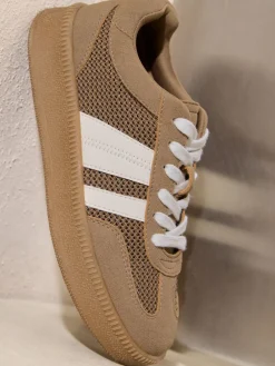 Friends Like These Mocha Brown Standard Fit Lace Up Retro Gumsole Sports Trainers Sale