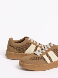 Friends Like These Mocha Brown Standard Fit Lace Up Retro Gumsole Sports Trainers Sale