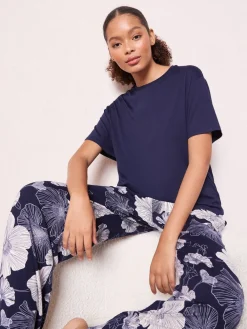 Friends Like These Short Sleeve Pyjamas Navy Floral Best