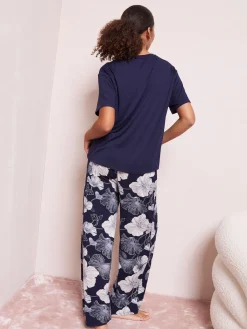 Friends Like These Short Sleeve Pyjamas Navy Floral Best
