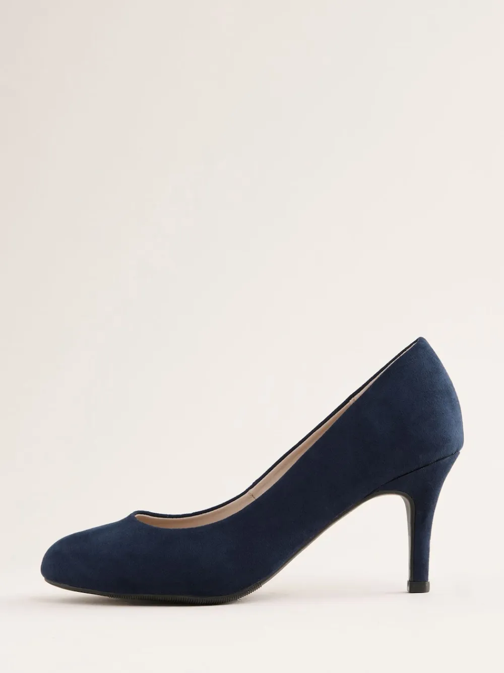 Friends Like These Standard Fit Low Stiletto Heel Round Toe Faux Suede Court Shoes Navy Online