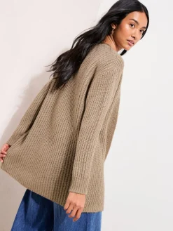 Friends Like These Chunky Longline Cardigan Neutral Sale