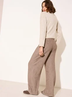 Friends Like These Ripple Texture Wide Leg Trousers Neutral Outlet