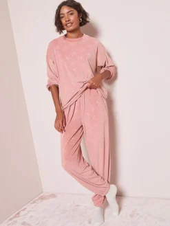 Friends Like These Pink Bow Embossed Long Sleeve Pyjamas Outlet