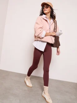 Friends Like These Half Zip Borg Fleece Sweatshirt Pink New