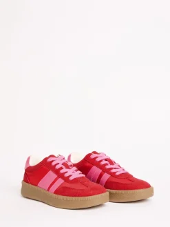 Friends Like These Red Pink Standard Fit Lace Up Retro Gumsole Sports Trainers Sale