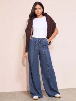 Friends Like These Rinse Wash Everyday Elastic Wide Leg Jeans Online