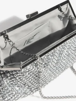 Friends Like These Chain Mail Clutch Silver Clearance