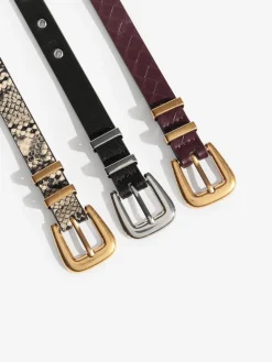 Friends Like These Belts 3 Pack Snake Print, Burgandy and Black Outlet