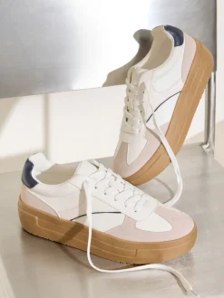 Friends Like These Standard Fit Chunky Platform Gumsole Lace Up Casual Trainers White Online