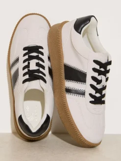 Friends Like These White/Black Standard Fit Lace Up Retro Gumsole Sports Trainers Clearance