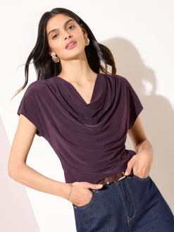 Friends Like These Wine Cowl Neck Top Best