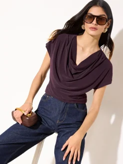 Friends Like These Wine Cowl Neck Top Best