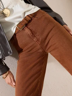 Friends Like These X Lucy Mecklenburgh Tobacco Brown Everyday Wide Leg Jeans Sale