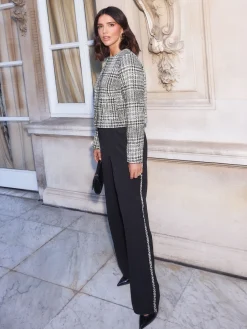 Friends Like These X Lucy Mecklenburgh Boucle Trophy Jacket Black/White Outlet