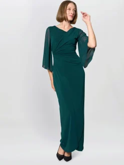 Gina Bacconi Green Donatella Chiffon Sleeve Maxi Dress Online